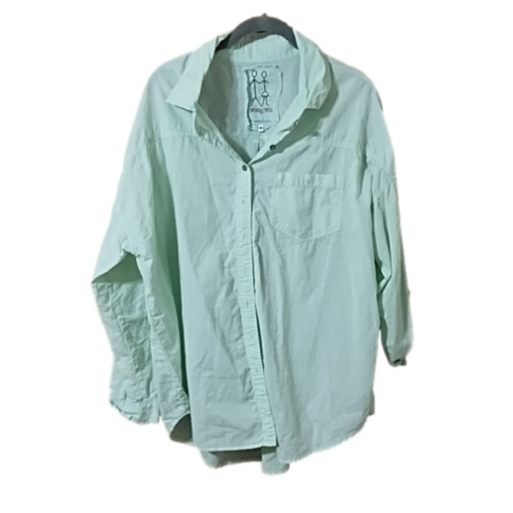 Pete and Greta Cupro cotton long sleeve button down shirt, size M.